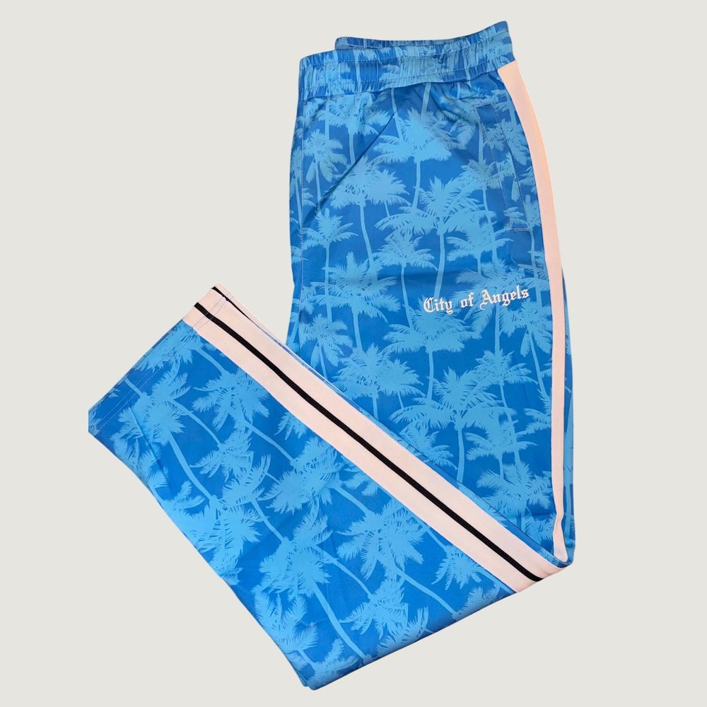 Certified Reserve City of Angels Palm Tree Track Pants Blue Mens 2XL Side Stripe